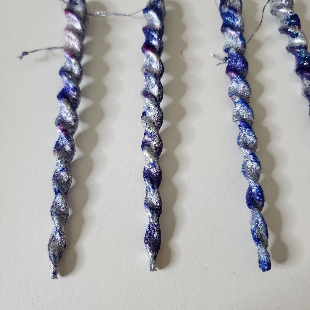 5 HANDCRAFTED Upcycled Swirly Unicorn Icecicle Ornaments HANDPAINTED Holiday - Picture 5 of 17